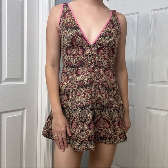 Free People Dress Mini Tunic Boho V-Neck Fairy Casual Summer Size 2 Extra Small - Picture 7 of 7